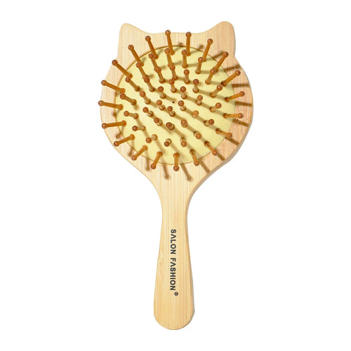 Eco Bamboo Hair Brush Nature Wooden Anti-Static Detangle Brush Hair