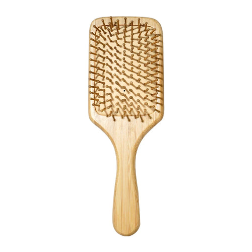 Eco Bamboo Hair Brush Nature Wooden Anti-Static Detangle Brush Hair