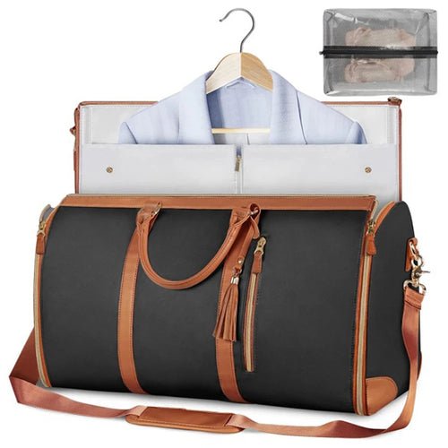 2024 Fashion Large PU Folding Suit Storage Bag Women High Capacity
