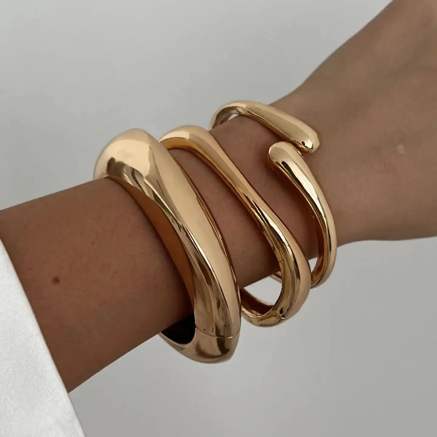 DIEZI 3 Styles Vintage Hip Hop Metal Cuff Bangles Punk Gold Silver