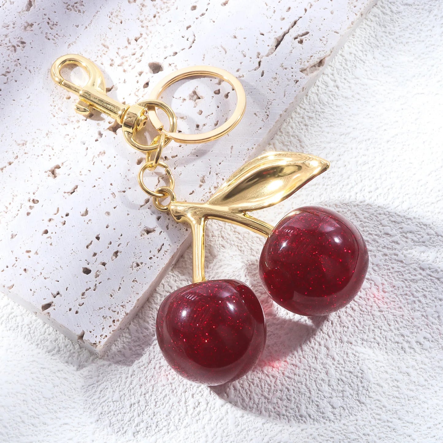 Trendy Cherry Charm Accessory For Women's Bag or Keychain Pendant