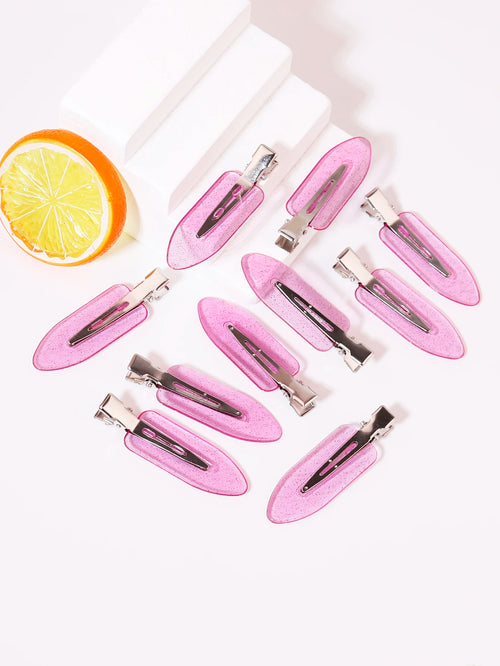 10pcs seamless fashion girl transparent hair clips, makeup facial