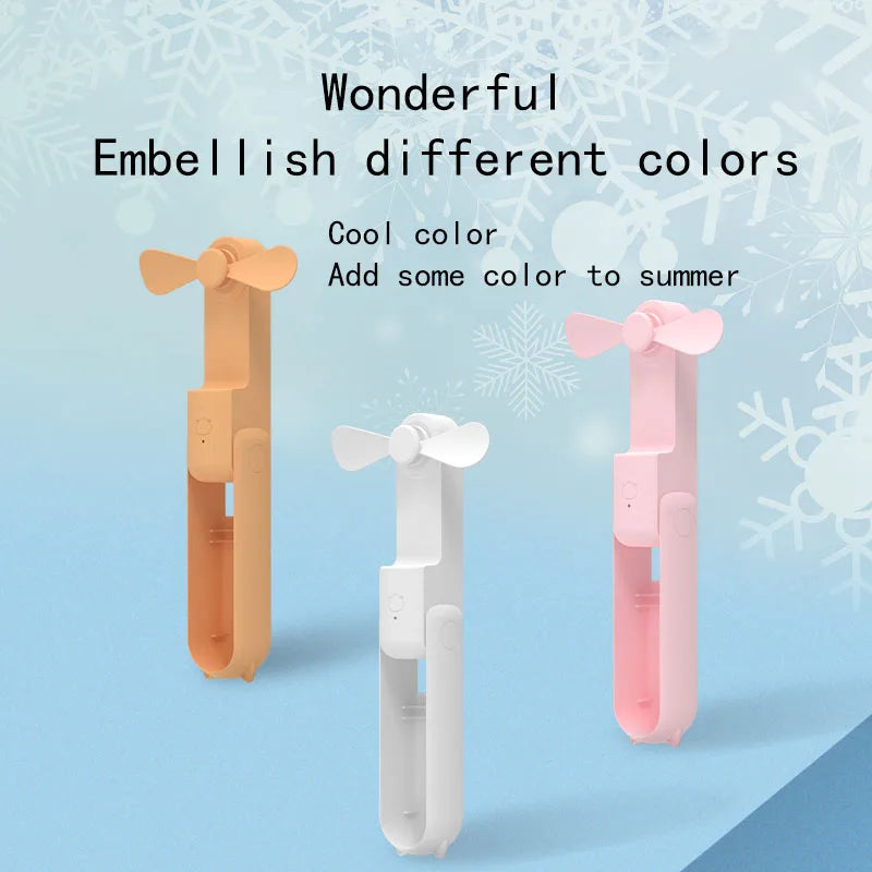 Portable Folding Electric Fan 3-in-1 Mini Handheld Cooling Fan