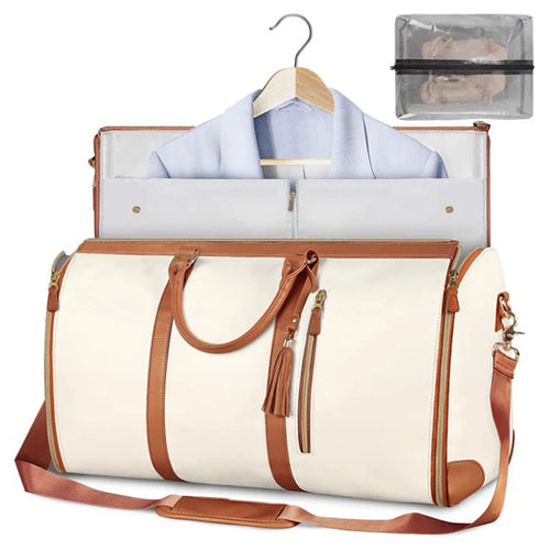 2024 Fashion Large PU Folding Suit Storage Bag Women High Capacity