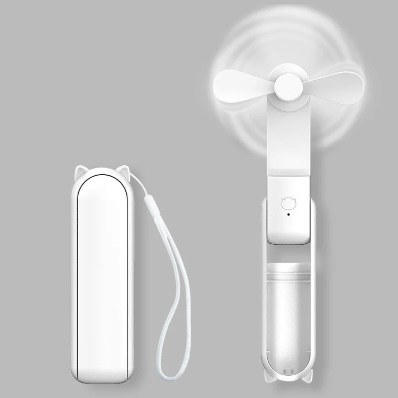 Portable Mini Fan, USB Rechargeable, 3-speed Adjustable, Foldable