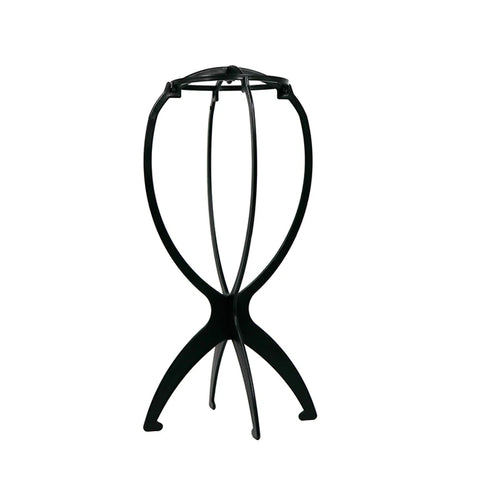 Nunify Plastic Wig Stand Portable Wig Head Stand Black Pink Wig Hang