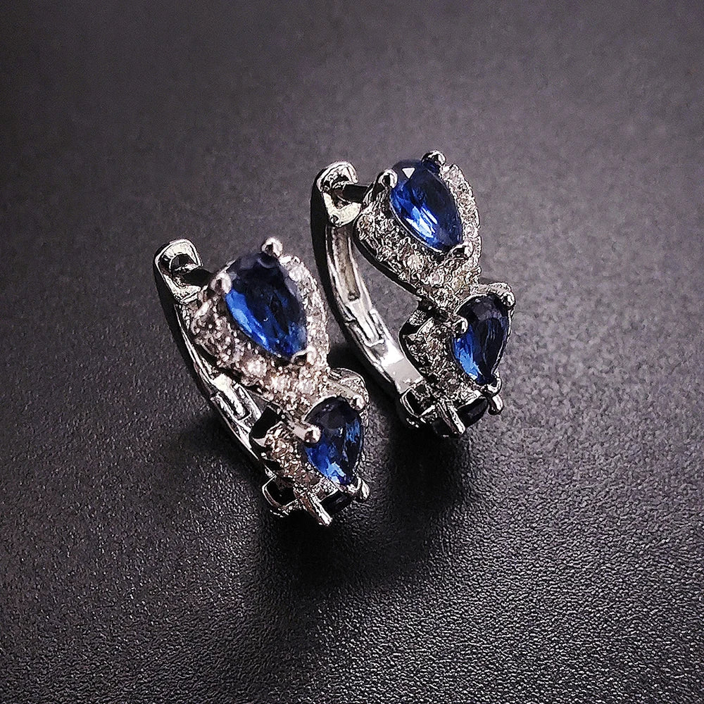 New Round Elegant Dangle Rhinestone Drop Earrings for Women Luxury