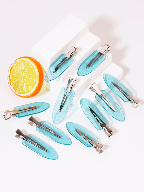 10pcs seamless fashion girl transparent hair clips, makeup facial