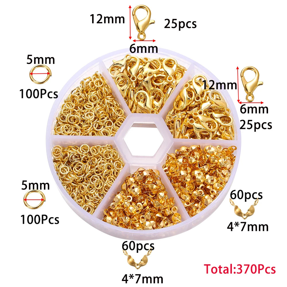 1Box Jewelry Making Kits Lobster Clasp Open Jump Rings End Crimps
