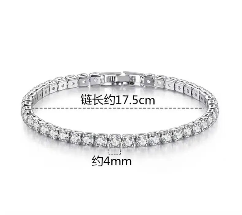 Real 3MM D VVS Moissanite Tennis Bracelet Passes Diamond Sparkling