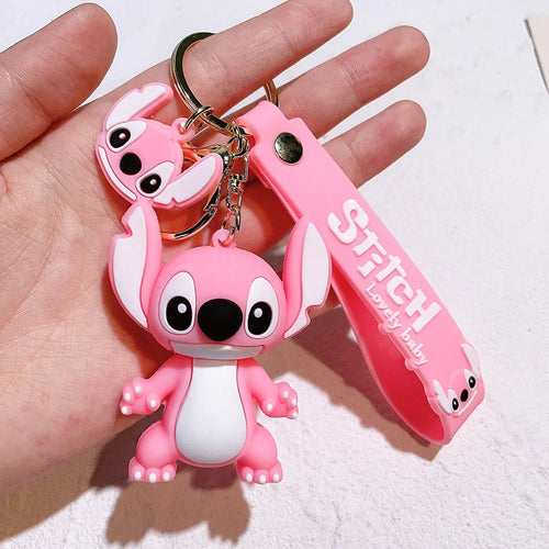 Lilo & Stitch Toys Keychian Anime Stitch Pendant Keychain Sweet Pink