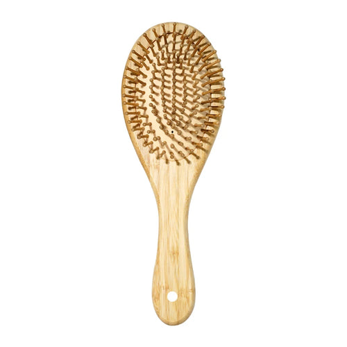Eco Bamboo Hair Brush Nature Wooden Anti-Static Detangle Brush Hair
