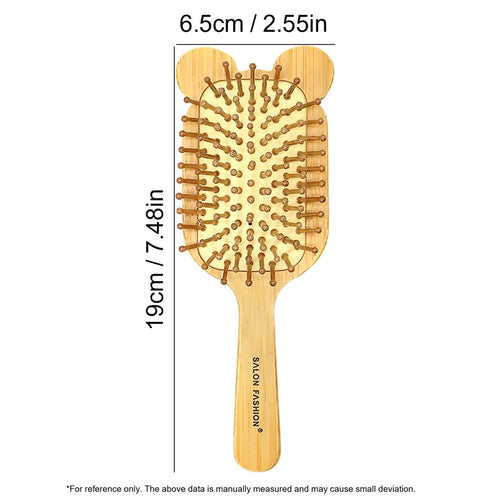Eco Bamboo Hair Brush Nature Wooden Anti-Static Detangle Brush Hair