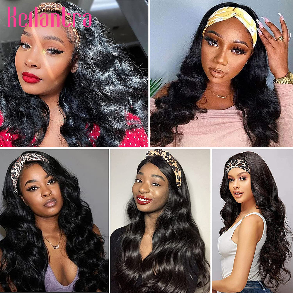 Headband Wig Human Hair Body Wave Wig 180% Density Remy Human Hair