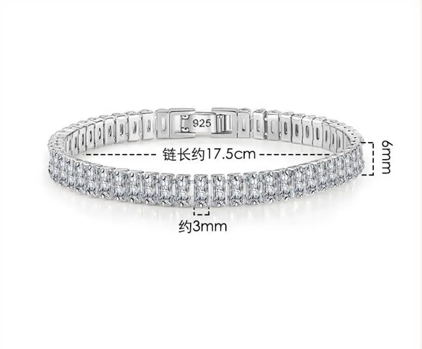 Real 3MM D VVS Moissanite Tennis Bracelet Passes Diamond Sparkling