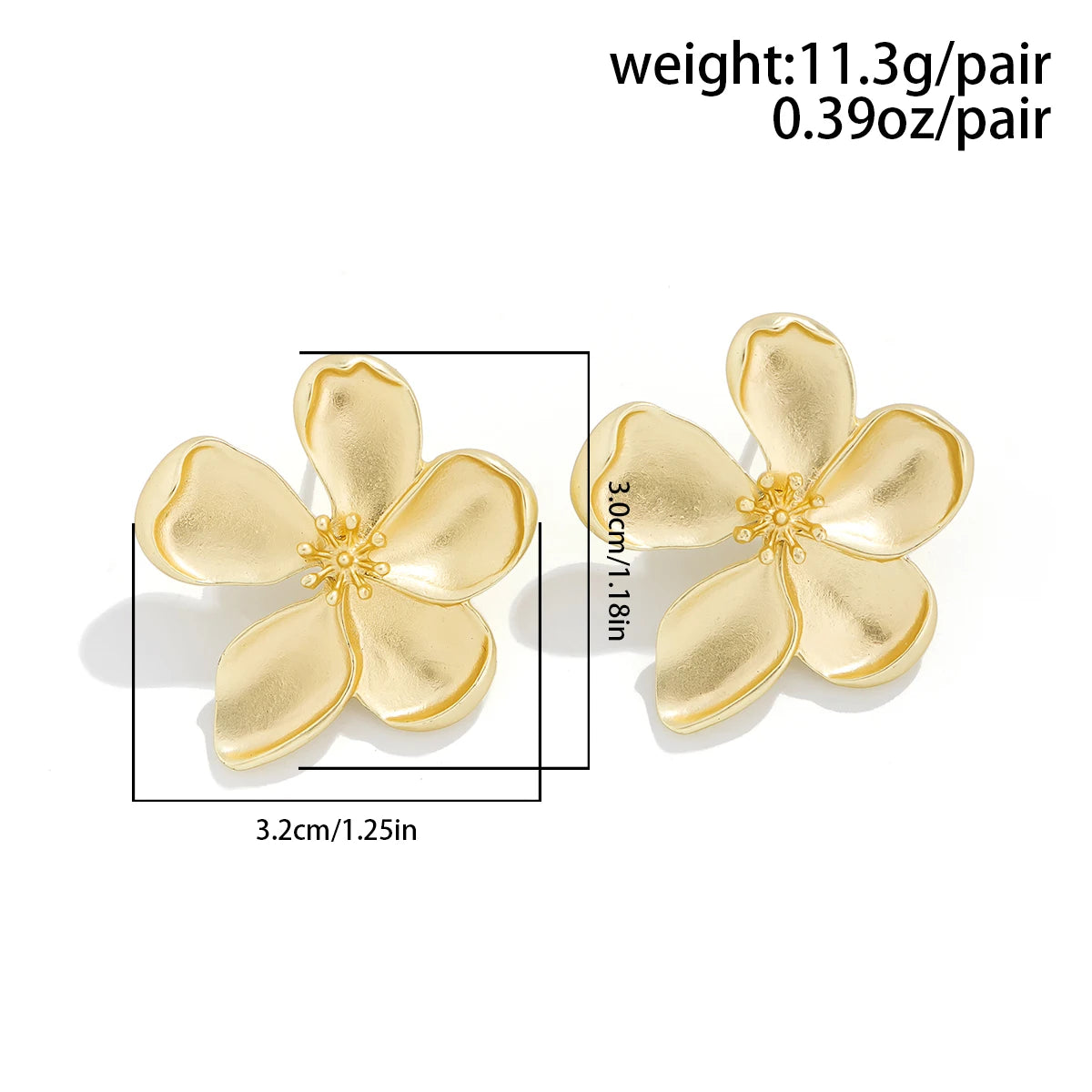 Ingemark Elegant Punk Five Leaf Flower Stud Earrings for Women Wed