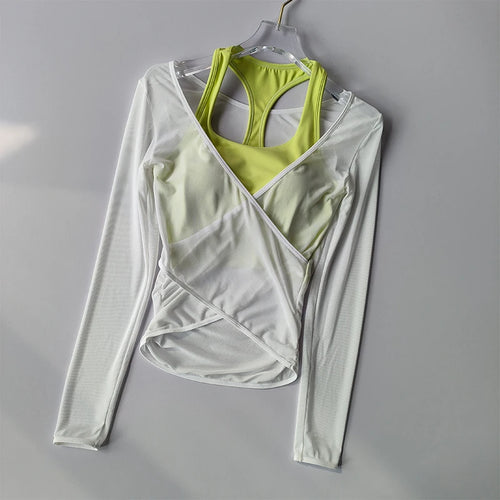 Sexy Mesh Slimming Yoga Suit for Women Gathering Together Sports Bra