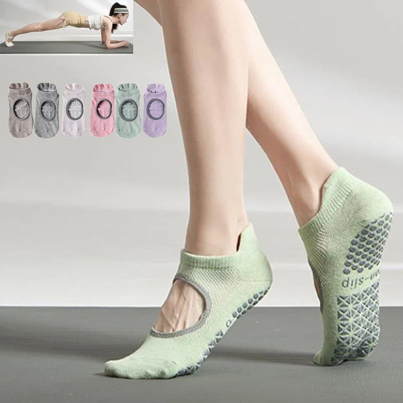 Hollow out Pilates Socks for Women Silicone anti-slip yoga /fitness