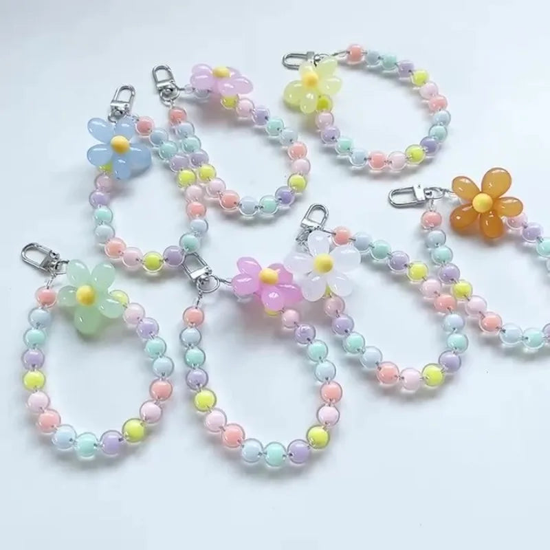 Phone Anti-lost Lanyard Key Short Wrist Pendant Colorful Macaron Round