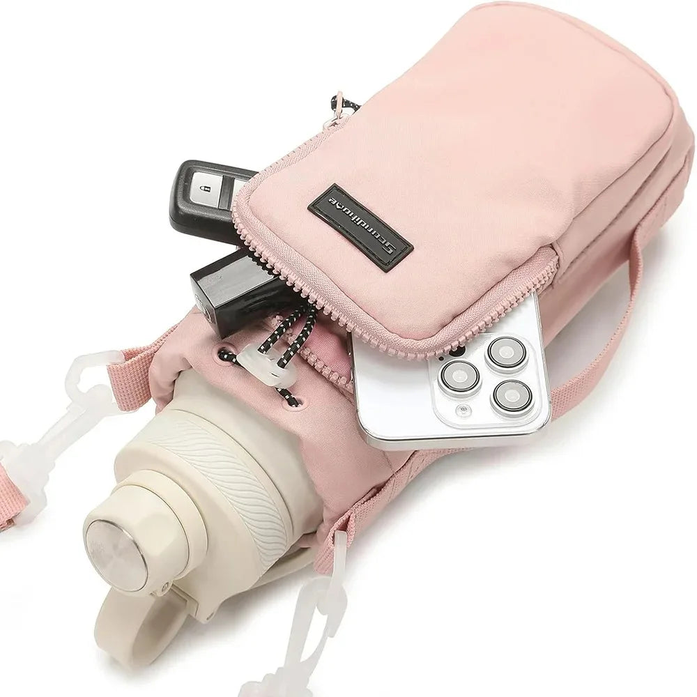 Portable Water Bottle Bag with Adjustable Shoulder Strap Water Bottle