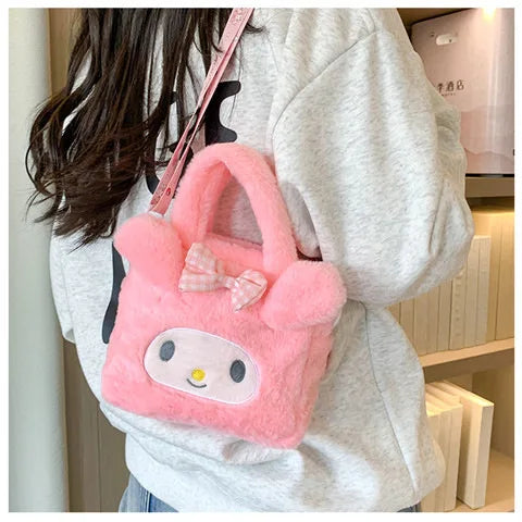 Kawaii Sanrio Plush Bag Kuromi Melody Cinnamoroll Cartoon Anime