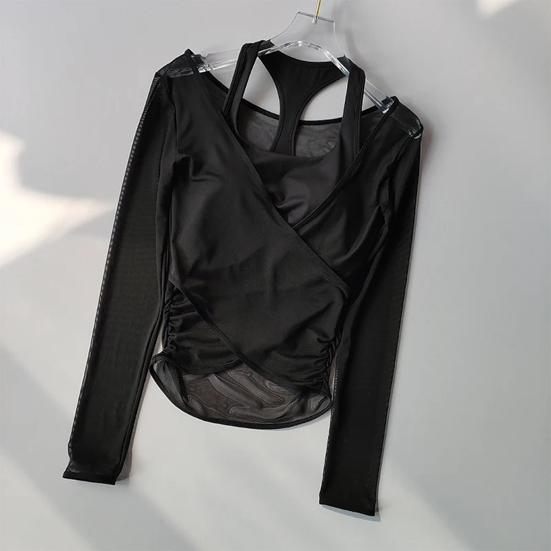 Sexy Mesh Slimming Yoga Suit for Women Gathering Together Sports Bra