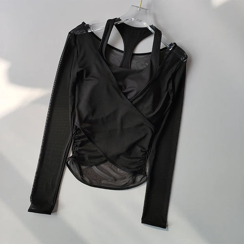 Sexy Mesh Slimming Yoga Suit for Women Gathering Together Sports Bra