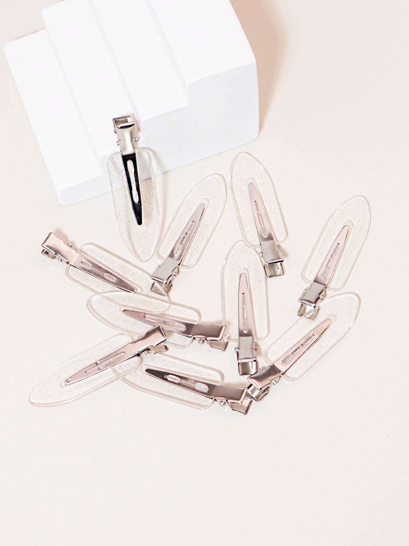 10pcs seamless fashion girl transparent hair clips, makeup facial
