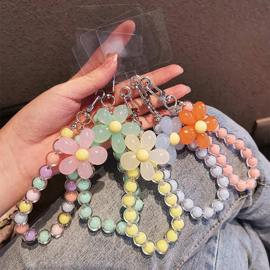 Phone Anti-lost Lanyard Key Short Wrist Pendant Colorful Macaron Round