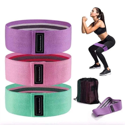 Yoga Resistance Band Non-Slip Non-Curling Hip Squats Leg Workout Home