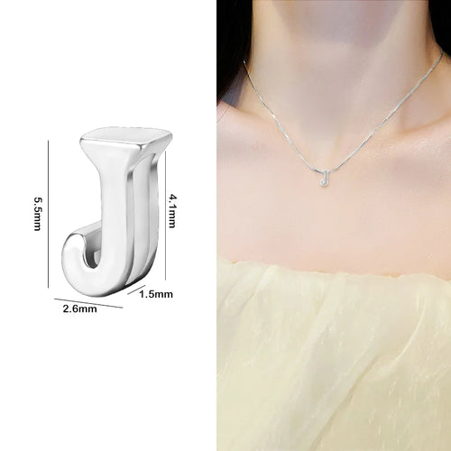 1PCS 925 Sterling Silver Letter Beads Silver Charms A-Z DIY Loose