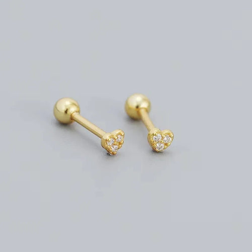 New Fashion Heart Stud Earrings for Women Hypoallergenic Screw
