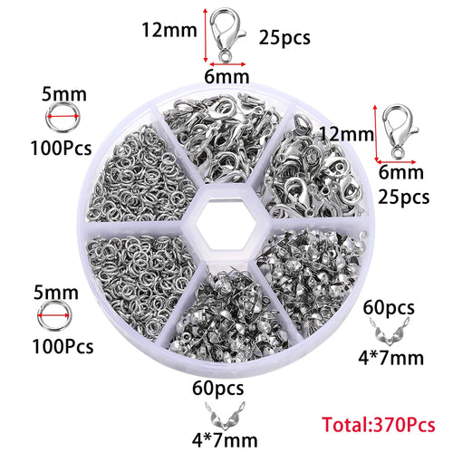 1Box Jewelry Making Kits Lobster Clasp Open Jump Rings End Crimps