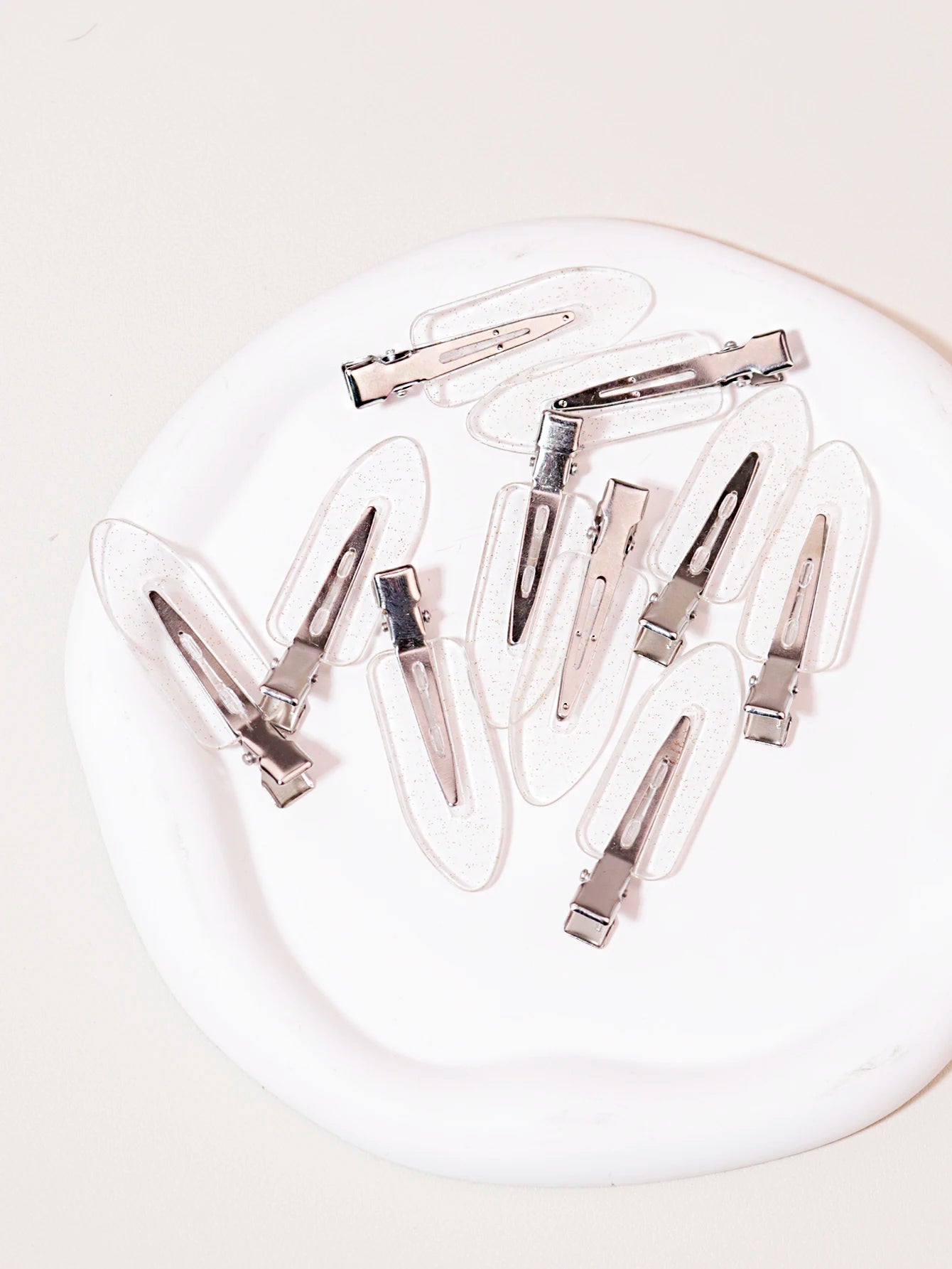 10pcs seamless fashion girl transparent hair clips, makeup facial