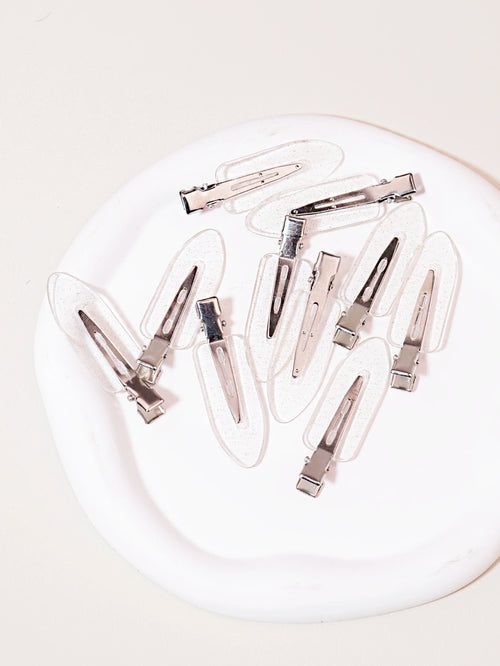 10pcs seamless fashion girl transparent hair clips, makeup facial