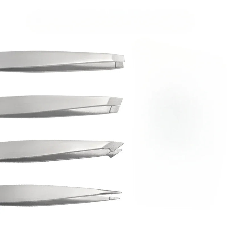 4Pcs Tweezers Set-Precision Eyebrow And Facial Hair Debris And
