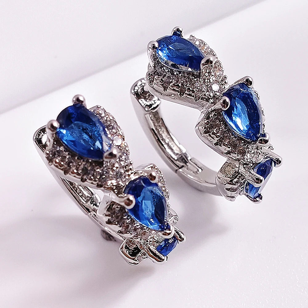 New Round Elegant Dangle Rhinestone Drop Earrings for Women Luxury