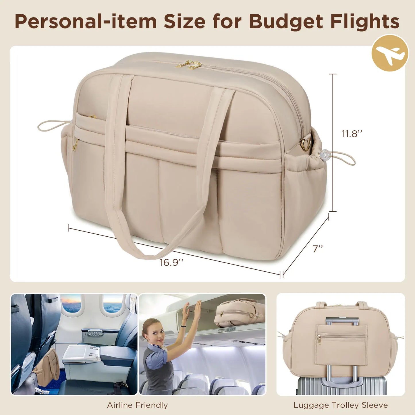 Weekender Bags Quilted Travel Duffel Bag,Large Puffer Duffle