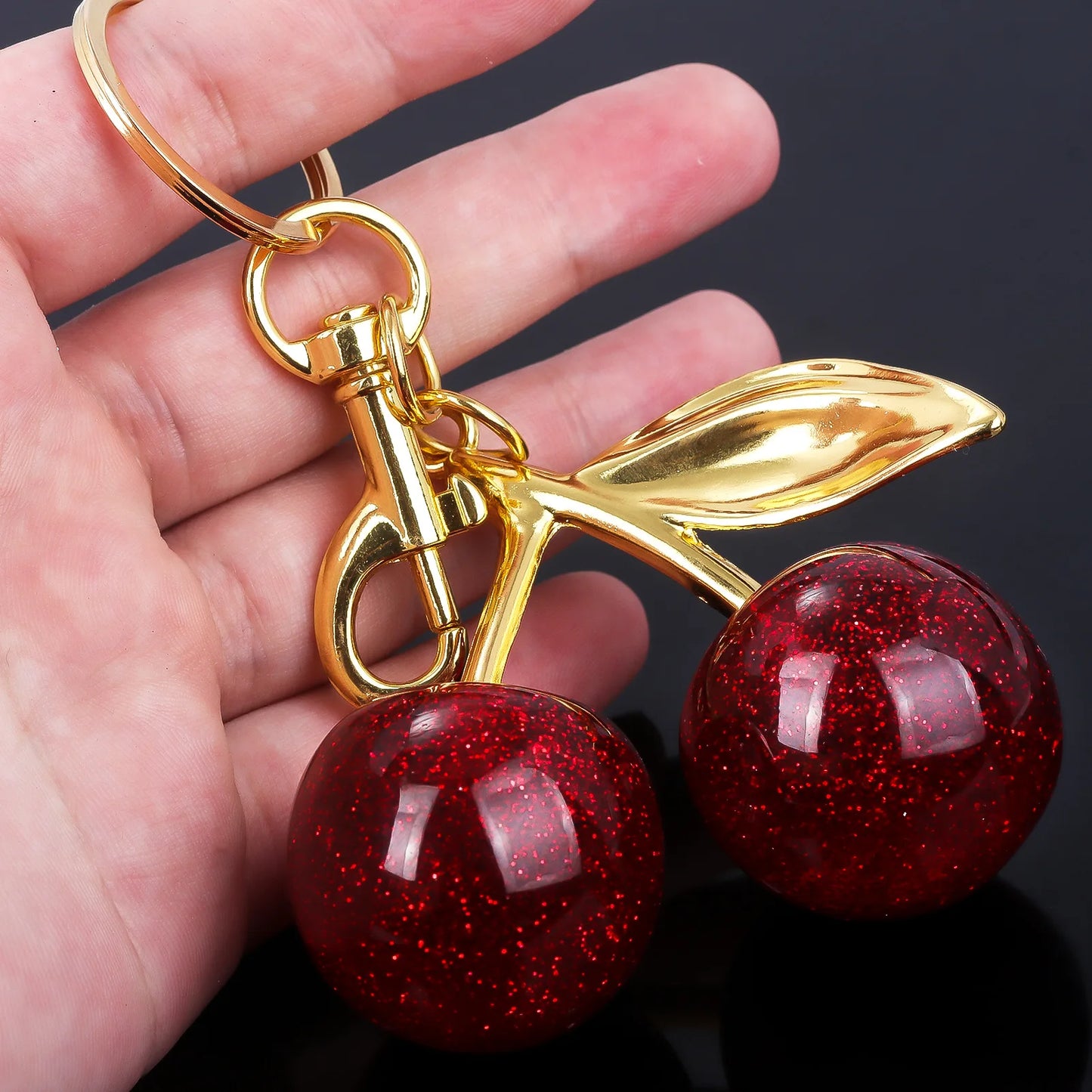 Trendy Cherry Charm Accessory For Women's Bag or Keychain Pendant