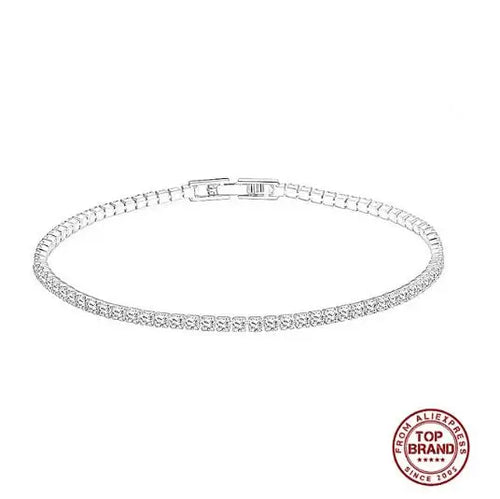 Real 3MM D VVS Moissanite Tennis Bracelet Passes Diamond Sparkling