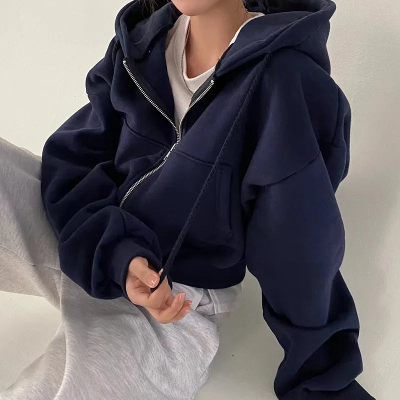 2024 Spring Autumn New Insfleece-lined Versatile Cropped Slims Smooths