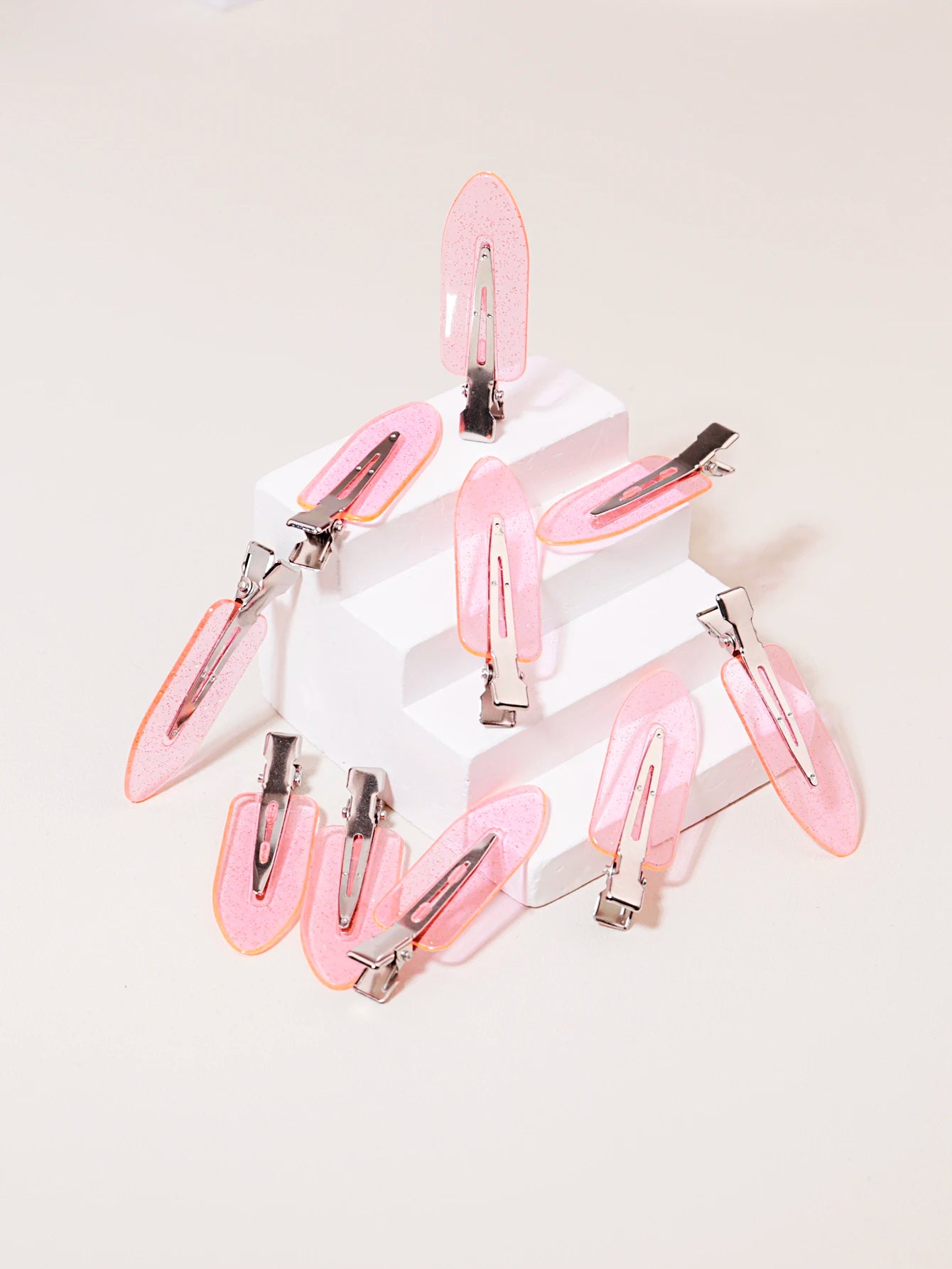 10pcs seamless fashion girl transparent hair clips, makeup facial