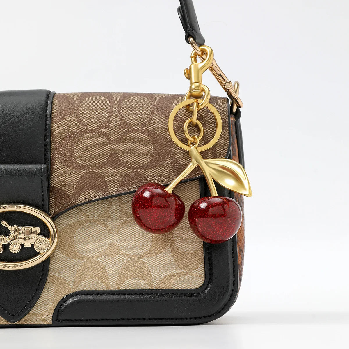 Trendy Cherry Charm Accessory For Women's Bag or Keychain Pendant