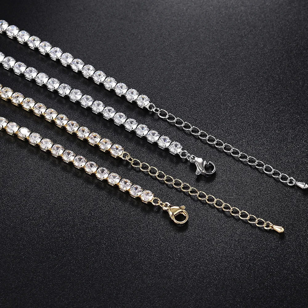 Sexy Choker Iced Out Tennis Chain Necklace For Women Luxury Cubic