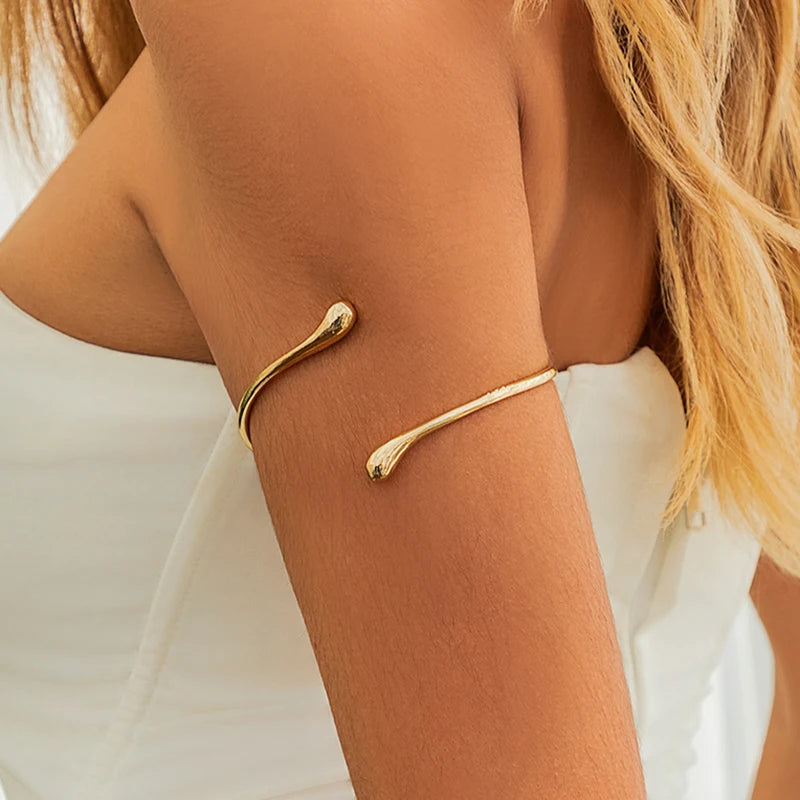 Ingemark Simple Vintage Water Drop Open Cuff Bangles for Women 2024