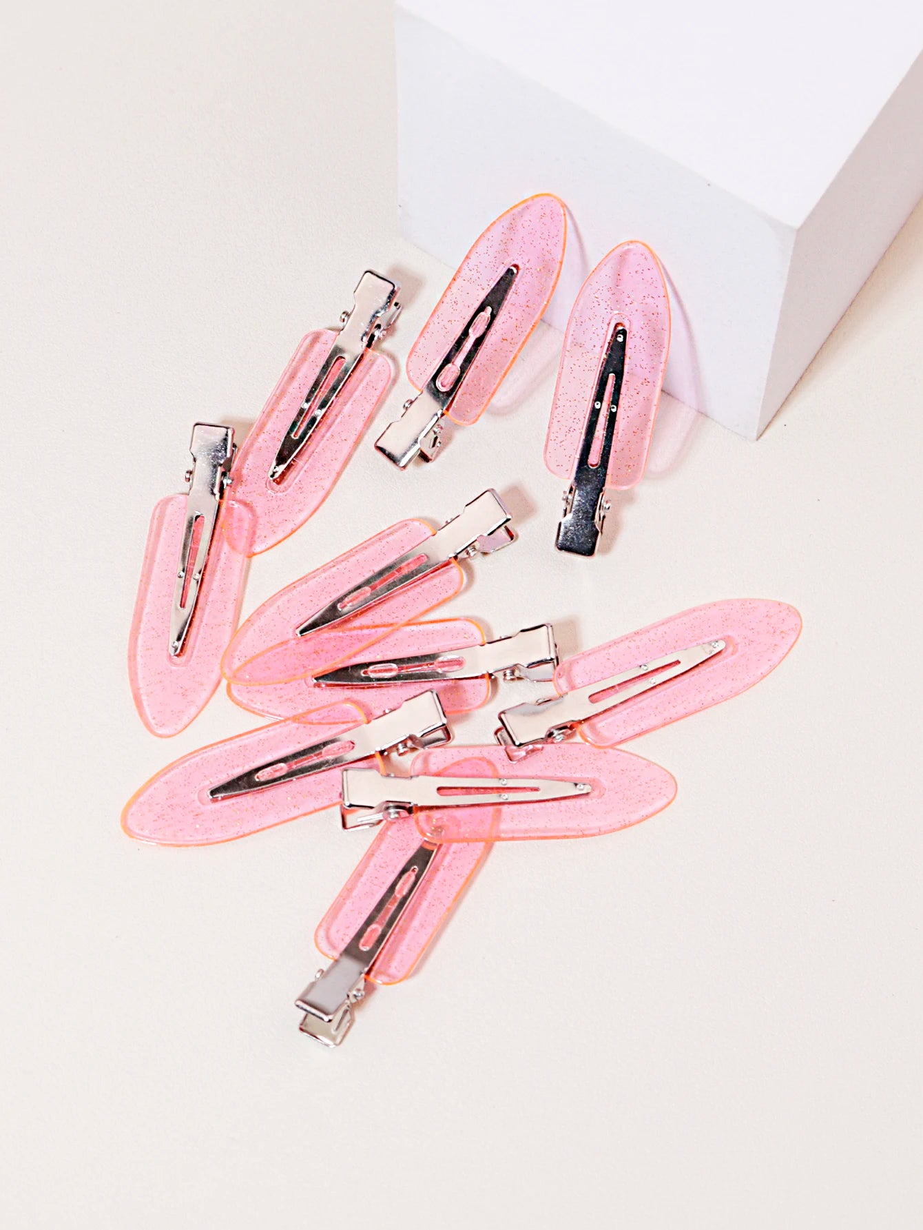 10pcs seamless fashion girl transparent hair clips, makeup facial