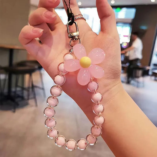 Phone Anti-lost Lanyard Key Short Wrist Pendant Colorful Macaron Round