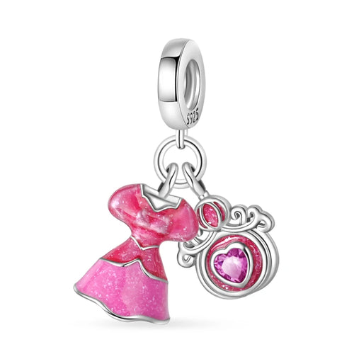 S925 Silver Color Butterfly Daisy Rose Crown Perfume Charms Beads Fit