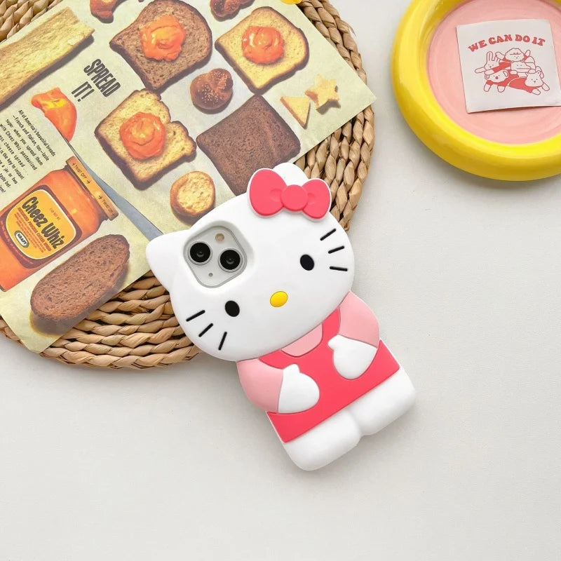 Sanrio Hello Kitty Cases 3d Stereoscopic For Iphone 15 14 13 12 11 Pro