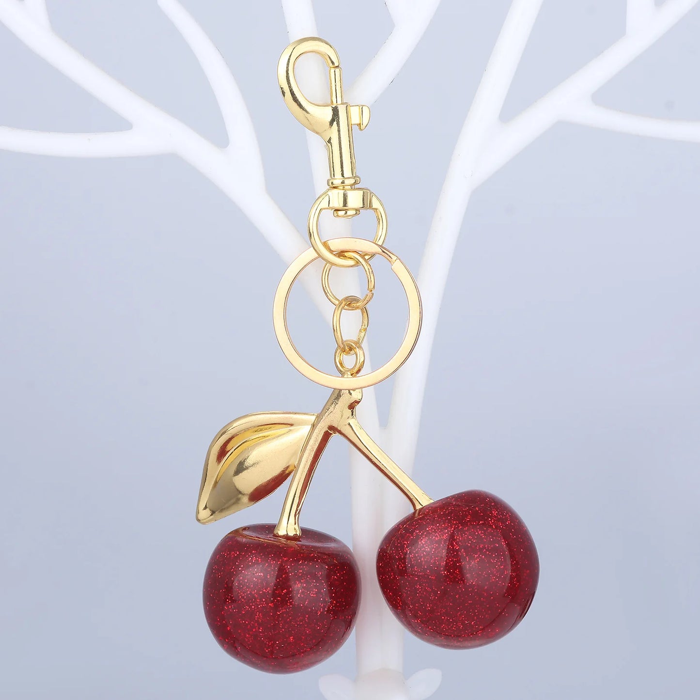 Trendy Cherry Charm Accessory For Women's Bag or Keychain Pendant